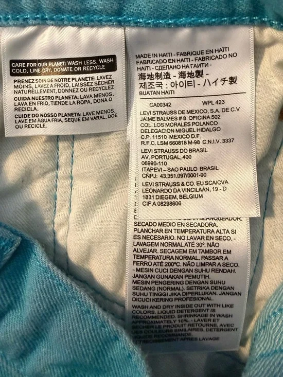 Levi's Turquoise 501 Straight Jeans - Picture 7 of 9